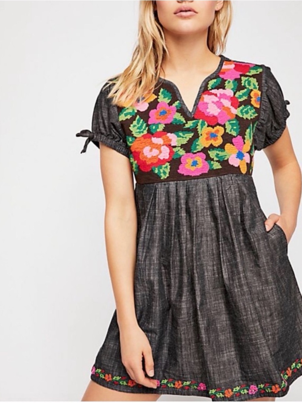 Free People‎ Oaxaca Embroidered Mini Dress Size Medium
